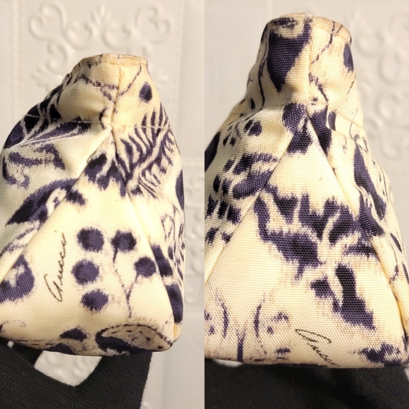 GUCCI by TOM FORD 2000 Navy 9Abstract Floral Canvas Toiletry Pouch Bag Authentic - Picture 7 of 16